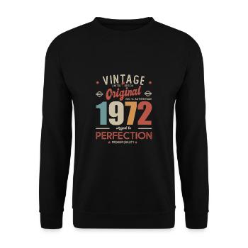 vintage original 1972 birthday gift 51 years - Unisex Sweatshirt - black - Front - Alina (178cm) & Michal (187cm)