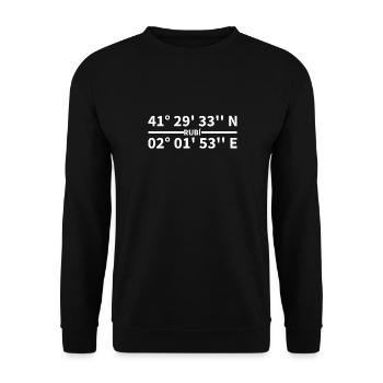 Rubí Koordinaten - Unisex Pullover - Schwarz - Vorne - Alina (178cm) & Michal (187cm)