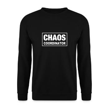 Chaos Coordinator Genie beherrscht chaos Mama Papa - Unisex Pullover - Schwarz - Vorne - Alina (178cm) & Michal (187cm)