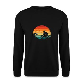 Surfeur - Surf Surf Water Sea Man Bun - Sweat-shirt Unisexe - noir - Devant - Alina (178cm) & Michal (187cm)