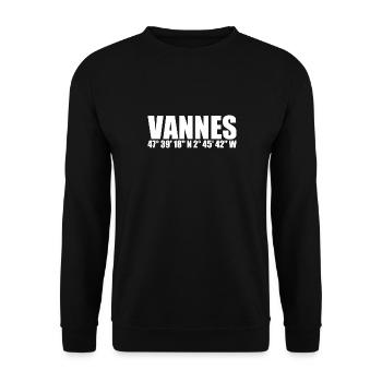 Coordonnées de Vannes - Sweat-shirt Unisexe - noir - Devant - Alina (178cm) & Michal (187cm)