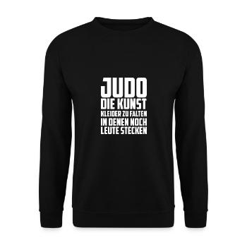 Judo kleider Falten Kampfsport Verteidigung - Unisex Pullover - Schwarz - Vorne - Alina (178cm) & Michal (187cm)