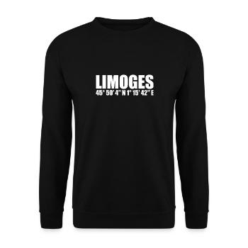 Coordonnées de Limoges - Sweat-shirt Unisexe - noir - Devant - Alina (178cm) & Michal (187cm)