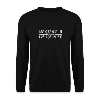 Coordonnées de Pérouse - Sweat-shirt Unisexe - noir - Devant - Alina (178cm) & Michal (187cm)