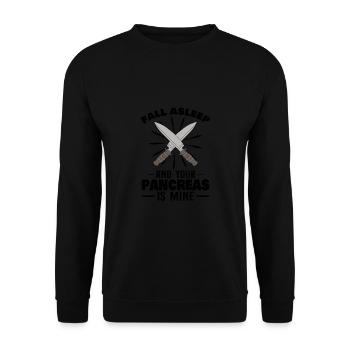 Type 1 Diabetes funny Diabetic Diabetes Gift Idea - Unisex Sweatshirt - black - Front - Alina (178cm) & Michal (187cm)