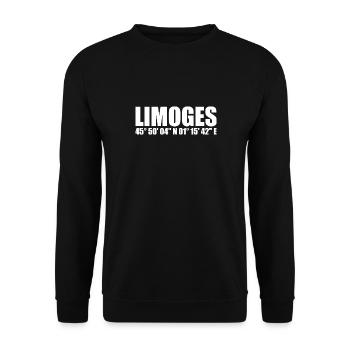 Coordonnées de Limoges - Sweat-shirt Unisexe - noir - Devant - Alina (178cm) & Michal (187cm)