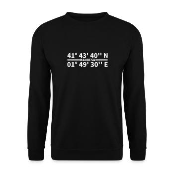 Manresa Koordinaten - Unisex Pullover - Schwarz - Vorne - Alina (178cm) & Michal (187cm)