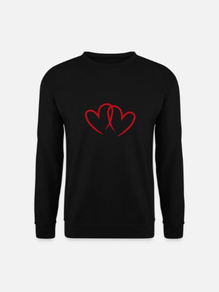 Red, open hearts. - Unisex Sweatshirt - black