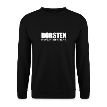 Dorsten Koordinaten - Unisex Pullover - Schwarz - Vorne - Alina (178cm) & Michal (187cm)