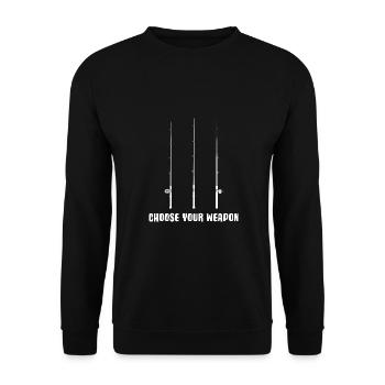 angeln eisangeln raubfisch catch and release - Unisex Pullover - Schwarz - Vorne - Alina (178cm) & Michal (187cm)