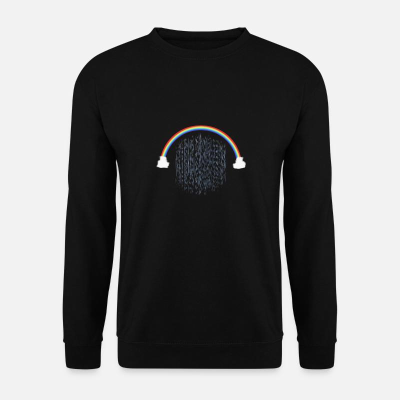 Arcobaleno con modello di gocce di pioggia - Felpa unisex - nero