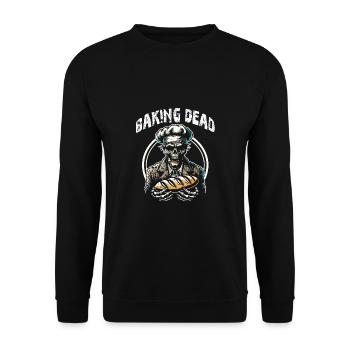 Baking Dead Zombie Baker Creepy Baker - Unisex Sweatshirt - black - Front - Alina (178cm) & Michal (187cm)