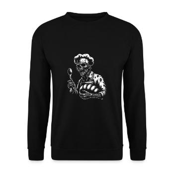 Zombie as Baker - creepy horror baker - Unisex Sweatshirt - black - Front - Alina (178cm) & Michal (187cm)