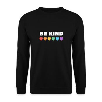 Be Kind Rainbow Hearts LGBT Pride - Sweat-shirt Unisexe - noir - Devant - Alina (178cm) & Michal (187cm)