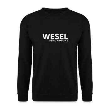 Wesel Koordinaten - Unisex Pullover - Schwarz - Vorne - Alina (178cm) & Michal (187cm)