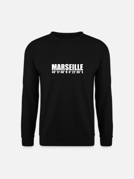 Coordonnées de Marseille - Sweat-shirt Unisexe - noir