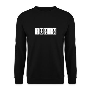 Turin Flughafentafel - Unisex Pullover - Schwarz - Vorne - Alina (178cm) & Michal (187cm)