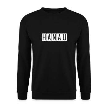 Hanau Airport Sign - Unisex Sweatshirt - black - Front - Alina (178cm) & Michal (187cm)