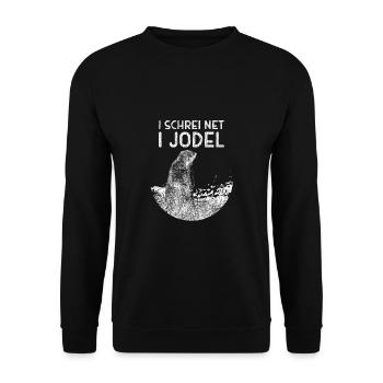 Alpine marmot yodelling fun - Unisex Sweatshirt - black - Front - Alina (178cm) & Michal (187cm)