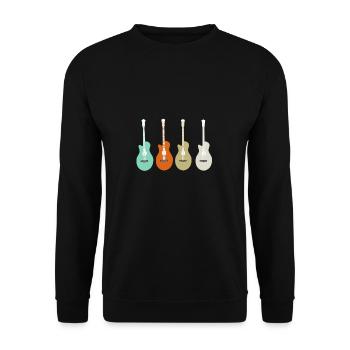 Musik - Gitarre - Guitar - Shirt - Unisex Pullover - Schwarz - Vorne - Alina (178cm) & Michal (187cm)