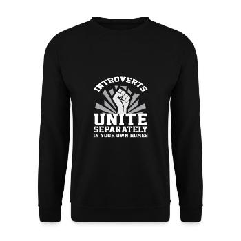 introverts - introvert - shirt - Unisex Sweatshirt - black - Front - Alina (178cm) & Michal (187cm)