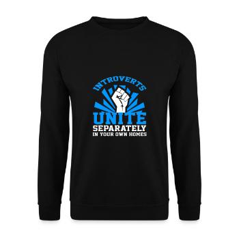 introverts - introvert - shirt - Unisex Sweatshirt - black - Front - Alina (178cm) & Michal (187cm)