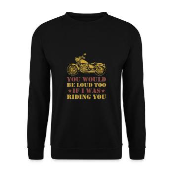 RIDING - Motorcycle - Motorbike - Motorcycle - Shirt - Unisex Sweatshirt - black - Front - Alina (178cm) & Michal (187cm)