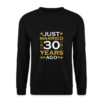 JUST MARIED Il y a 30 ans - Mariage depuis 30 ans - Chemise - Sweat-shirt Unisexe - noir - Devant - Alina (178cm) & Michal (187cm)