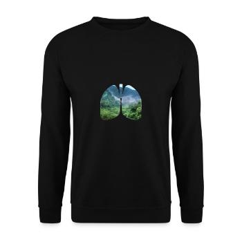 Environnement des poumons Conservation de la nature Changement de climat Durabilité - Sweat-shirt Unisexe - noir - Devant - Alina (178cm) & Michal (187cm)