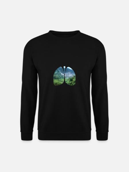 Lunge umwelt Naturschutz Klimawandel Nachhaltigkei - Unisex Pullover - Schwarz