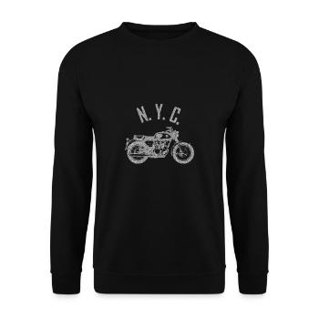 moto - moto - moto - dirtbike - Shi - Sweat-shirt Unisexe - noir - Devant - Alina (178cm) & Michal (187cm)