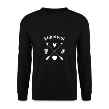Bembel Bem Bel Apfelwein Ebbelwoi Handkäs Geschenk - Unisex Pullover - Schwarz - Vorne - Alina (178cm) & Michal (187cm)