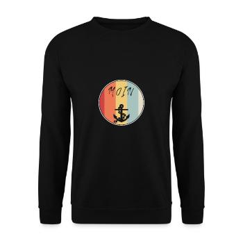 moin anker VINTAGE - Unisex Pullover - Schwarz - Vorne - Alina (178cm) & Michal (187cm)