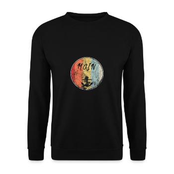 moin anker VINTAGE GRUNGE - Unisex Pullover - Schwarz - Vorne - Alina (178cm) & Michal (187cm)