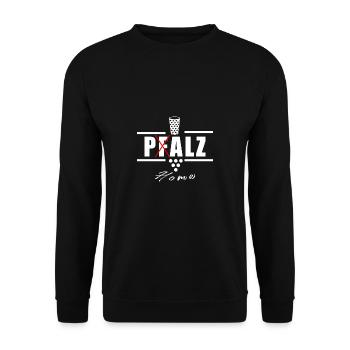 Pfalz Weinfest Pfälzer Wein Duppelglas - Unisex Pullover - Schwarz - Vorne - Alina (178cm) & Michal (187cm)