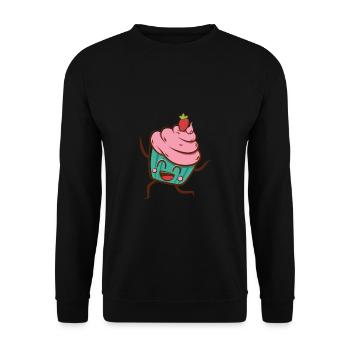 Cupcake - Unisex Sweatshirt - black - Front - Alina (178cm) & Michal (187cm)