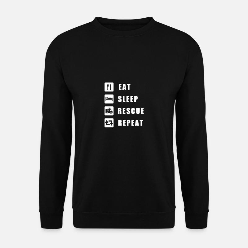 Rettungsdienst Sanitäter Rettungssanitäter first r - Unisex Pullover - Schwarz