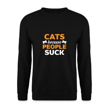 Chemise de chat - Sweat-shirt Unisexe - noir - Devant - Alina (178cm) & Michal (187cm)