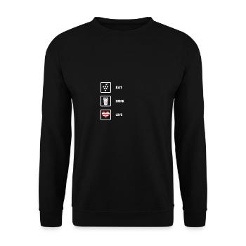 eat drink love Worms - Unisex Pullover - Schwarz - Vorne - Alina (178cm) & Michal (187cm)