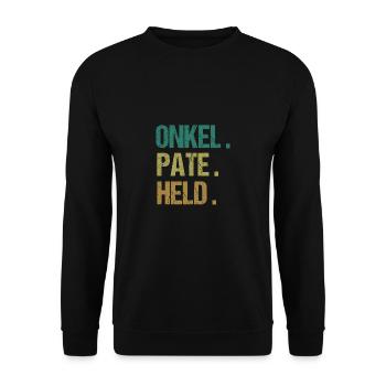 Oncle Parrain Parrain Parrain Cadeau - Sweat-shirt Unisexe - noir - Devant - Alina (178cm) & Michal (187cm)