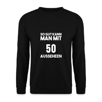 50. Geburtstag Party & Geschenk - Unisex Pullover - Schwarz - Vorne - Alina (178cm) & Michal (187cm)