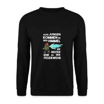 Feuerwehrmann Feuerwehr & Sprüche - Unisex Pullover - Schwarz - Vorne - Alina (178cm) & Michal (187cm)