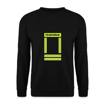 Feuerwehrmann Feuerwehr & Sprüche - Unisex Pullover - Schwarz - Vorne - Alina (178cm) & Michal (187cm)