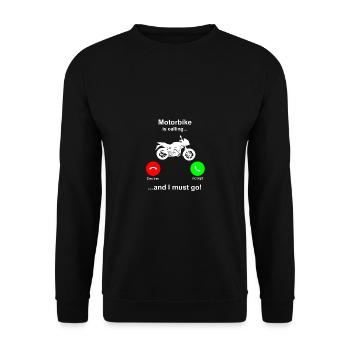 Lustiges Motorrad Biker Geschenk - Unisex Pullover - Schwarz - Vorne - Alina (178cm) & Michal (187cm)