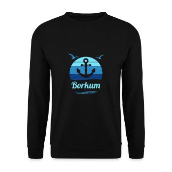 Borkum East Frisia Island Holiday - Unisex Sweatshirt - black - Front - Alina (178cm) & Michal (187cm)