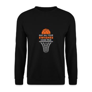 May All Your Swishes Come True Basketball - Unisex Pullover - Schwarz - Vorne - Alina (178cm) & Michal (187cm)