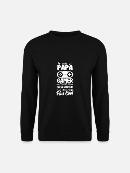 Papa Gamer Geek Pere Cadeau - Unisex Pullover - Schwarz