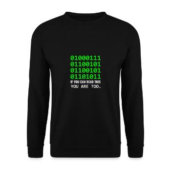 Geek in Binary Code Binary IT Computer Scientist & Nerd - Unisex Sweatshirt - black - Front - Alina (178cm) & Michal (187cm)