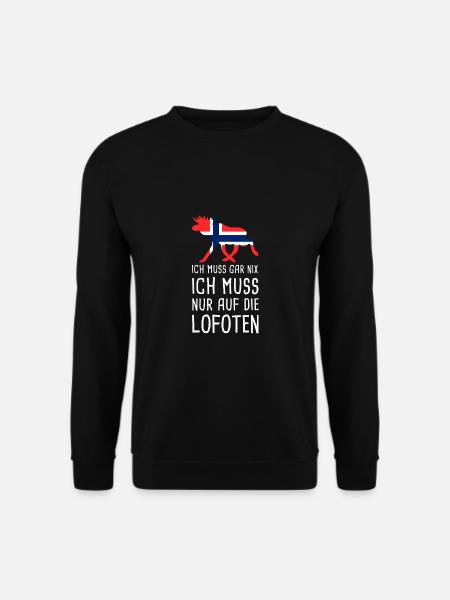 Ich Muss Gar Nix Lofoten Norwegen Norge Elch - Unisex Pullover - Schwarz