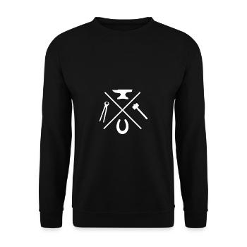 Schmied Amboss Herren T-Shirt Lustige Hufschmied S - Unisex Pullover - Schwarz - Vorne - Alina (178cm) & Michal (187cm)